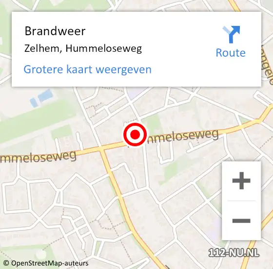 Locatie op kaart van de 112 melding: Brandweer Zelhem, Hummeloseweg op 25 maart 2024 08:37