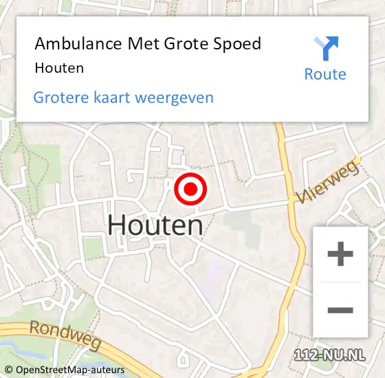 Locatie op kaart van de 112 melding: Ambulance Met Grote Spoed Naar Houten op 25 maart 2024 08:47