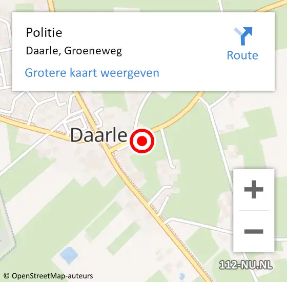 Locatie op kaart van de 112 melding: Politie Daarle, Groeneweg op 25 maart 2024 08:52