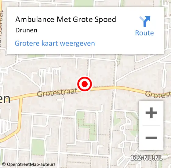 Locatie op kaart van de 112 melding: Ambulance Met Grote Spoed Naar Drunen op 25 maart 2024 08:52