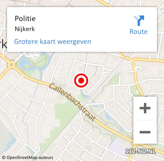 Locatie op kaart van de 112 melding: Politie Nijkerk op 25 maart 2024 08:55