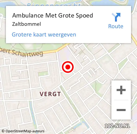 Locatie op kaart van de 112 melding: Ambulance Met Grote Spoed Naar Zaltbommel op 25 maart 2024 09:08