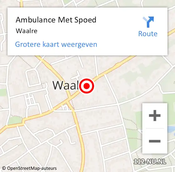 Locatie op kaart van de 112 melding: Ambulance Met Spoed Naar Waalre op 25 maart 2024 09:10