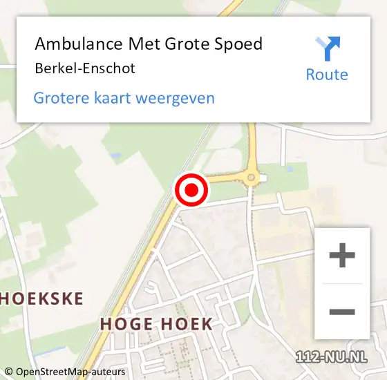 Locatie op kaart van de 112 melding: Ambulance Met Grote Spoed Naar Berkel-Enschot op 25 maart 2024 09:34