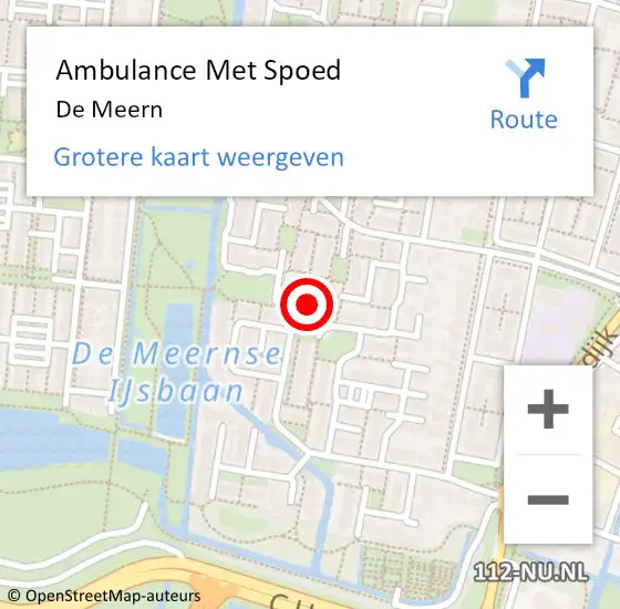 Locatie op kaart van de 112 melding: Ambulance Met Spoed Naar De Meern op 25 maart 2024 09:42