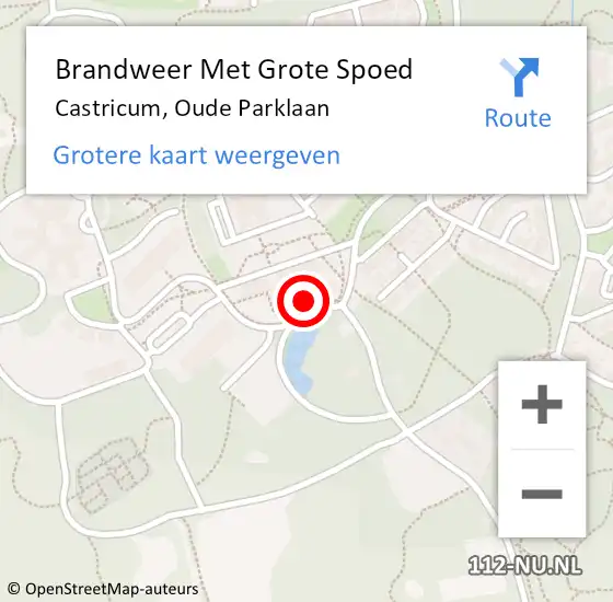 Locatie op kaart van de 112 melding: Brandweer Met Grote Spoed Naar Castricum, Oude Parklaan op 25 maart 2024 10:11