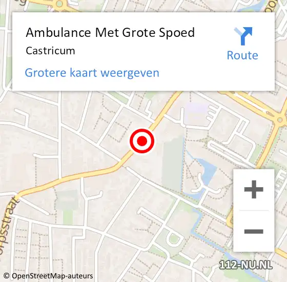 Locatie op kaart van de 112 melding: Ambulance Met Grote Spoed Naar Castricum op 25 maart 2024 10:12