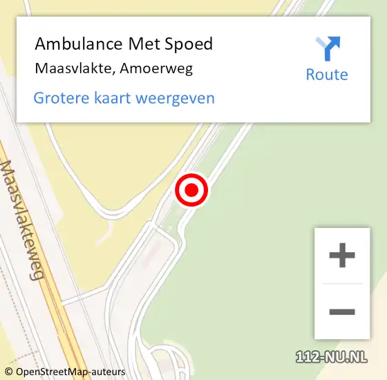Locatie op kaart van de 112 melding: Ambulance Met Spoed Naar Maasvlakte, Amoerweg op 25 maart 2024 10:45