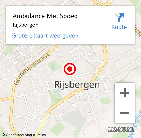 Locatie op kaart van de 112 melding: Ambulance Met Spoed Naar Rijsbergen op 25 maart 2024 10:47