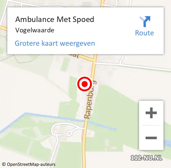 Locatie op kaart van de 112 melding: Ambulance Met Spoed Naar Vogelwaarde op 25 maart 2024 10:51