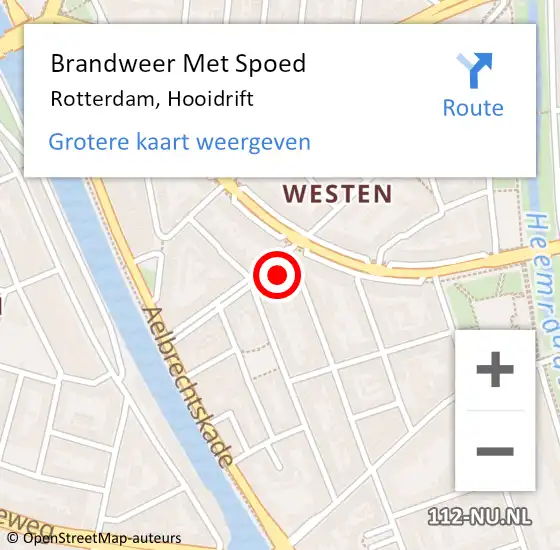 Locatie op kaart van de 112 melding: Brandweer Met Spoed Naar Rotterdam, Hooidrift op 25 maart 2024 10:55