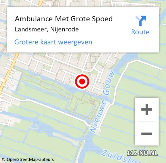 Locatie op kaart van de 112 melding: Ambulance Met Grote Spoed Naar Landsmeer, Nijenrode op 25 maart 2024 10:59