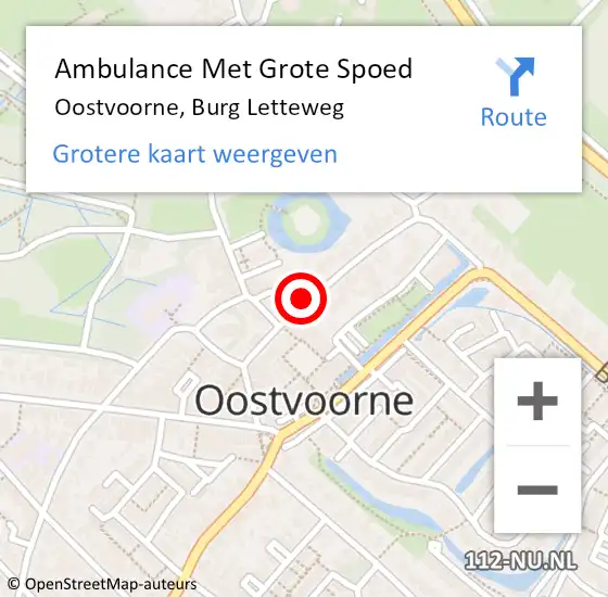 Locatie op kaart van de 112 melding: Ambulance Met Grote Spoed Naar Oostvoorne, Burg Letteweg op 25 maart 2024 11:32