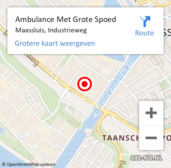 Locatie op kaart van de 112 melding: Ambulance Met Grote Spoed Naar Maassluis, Industrieweg op 25 maart 2024 11:33