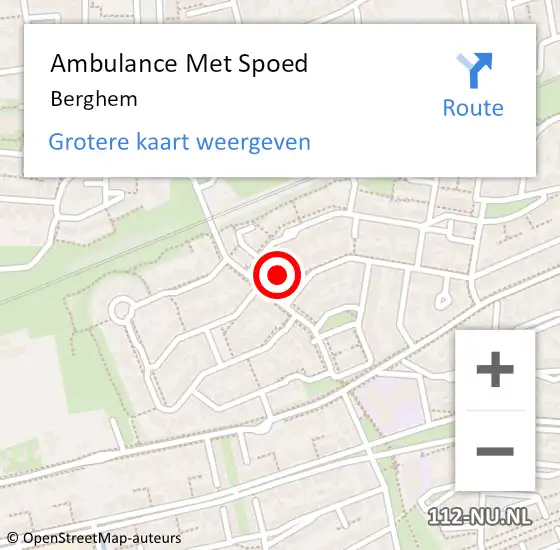 Locatie op kaart van de 112 melding: Ambulance Met Spoed Naar Berghem op 25 maart 2024 12:07