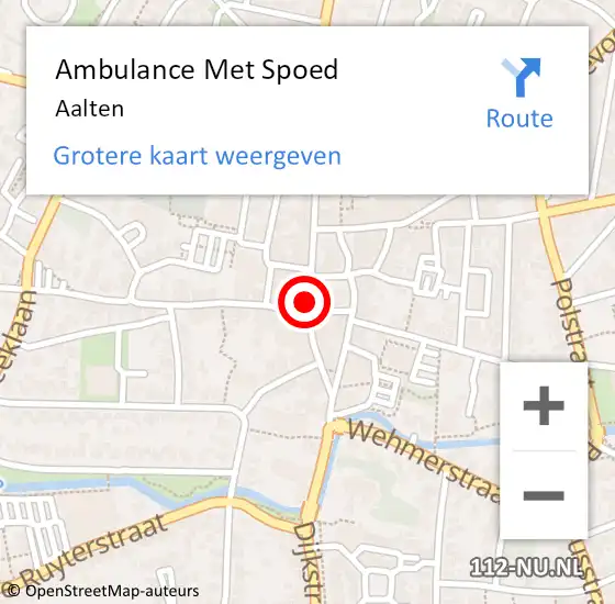 Locatie op kaart van de 112 melding: Ambulance Met Spoed Naar Aalten op 25 maart 2024 12:29