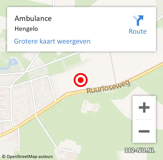 Locatie op kaart van de 112 melding: Ambulance Hengelo op 25 maart 2024 14:23