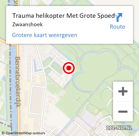 Locatie op kaart van de 112 melding: Trauma helikopter Met Grote Spoed Naar Zwaanshoek op 25 maart 2024 14:45
