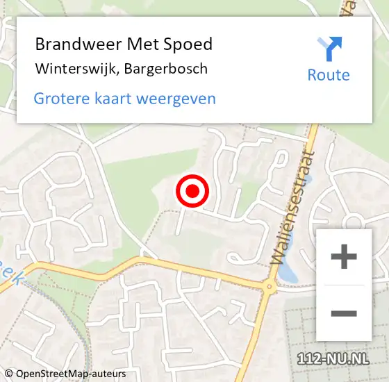 Locatie op kaart van de 112 melding: Brandweer Met Spoed Naar Winterswijk, Bargerbosch op 25 maart 2024 15:18