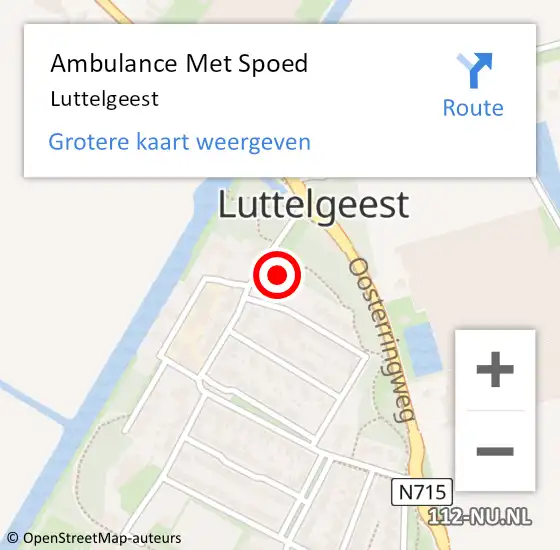Locatie op kaart van de 112 melding: Ambulance Met Spoed Naar Luttelgeest op 25 maart 2024 15:26