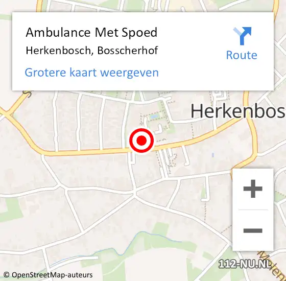 Locatie op kaart van de 112 melding: Ambulance Met Spoed Naar Herkenbosch, Bosscherhof op 25 maart 2024 15:44