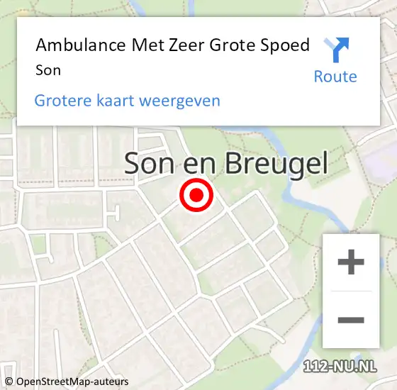 Locatie op kaart van de 112 melding: Ambulance Met Zeer Grote Spoed Naar Son op 25 maart 2024 15:45