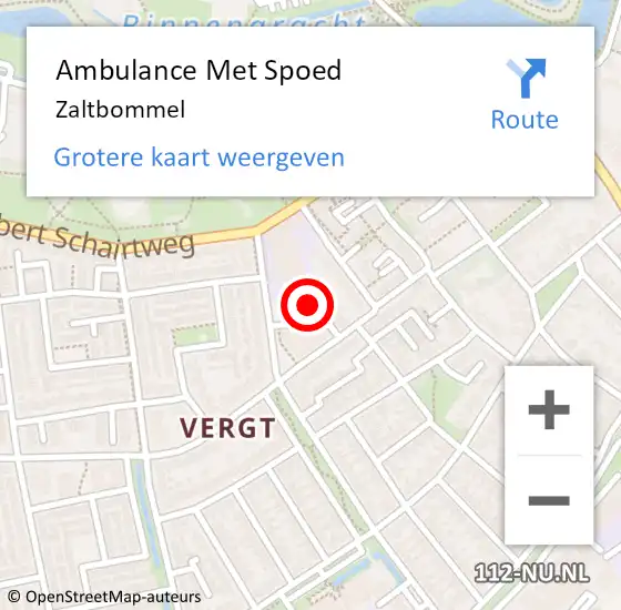 Locatie op kaart van de 112 melding: Ambulance Met Spoed Naar Zaltbommel op 25 maart 2024 16:30