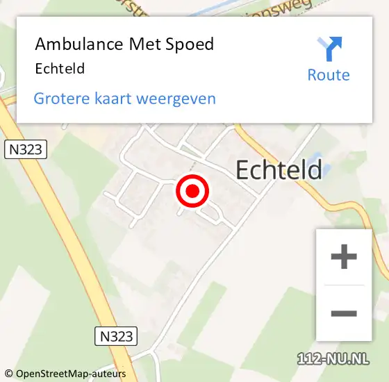 Locatie op kaart van de 112 melding: Ambulance Met Spoed Naar Echteld op 25 maart 2024 16:32
