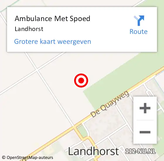 Locatie op kaart van de 112 melding: Ambulance Met Spoed Naar Landhorst op 25 maart 2024 16:41