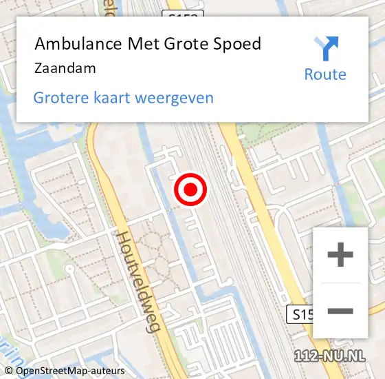 Locatie op kaart van de 112 melding: Ambulance Met Grote Spoed Naar Zaandam op 25 maart 2024 16:53