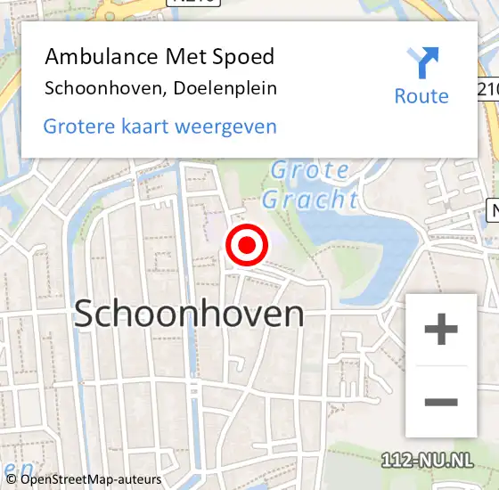 Locatie op kaart van de 112 melding: Ambulance Met Spoed Naar Schoonhoven, Doelenplein op 25 maart 2024 16:55