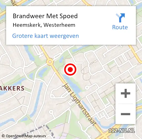 Locatie op kaart van de 112 melding: Brandweer Met Spoed Naar Heemskerk, Westerheem op 25 maart 2024 17:40