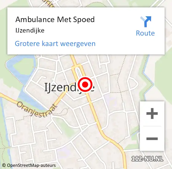 Locatie op kaart van de 112 melding: Ambulance Met Spoed Naar IJzendijke op 25 maart 2024 18:34
