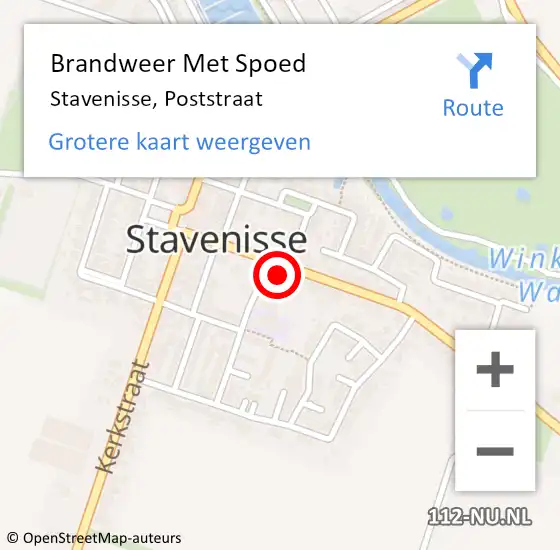 Locatie op kaart van de 112 melding: Brandweer Met Spoed Naar Stavenisse, Poststraat op 25 maart 2024 19:09