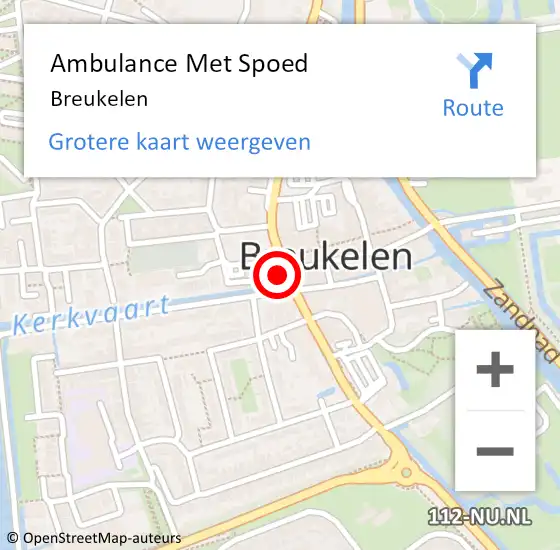 Locatie op kaart van de 112 melding: Ambulance Met Spoed Naar Breukelen op 25 maart 2024 19:36