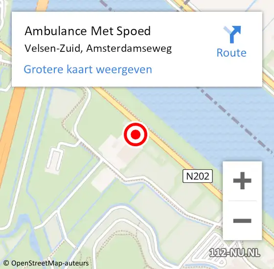 Locatie op kaart van de 112 melding: Ambulance Met Spoed Naar Velsen-Zuid, Amsterdamseweg op 25 maart 2024 19:38