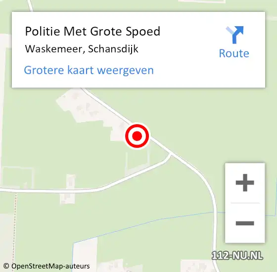 Locatie op kaart van de 112 melding: Politie Met Grote Spoed Naar Waskemeer, Schansdijk op 25 maart 2024 19:43