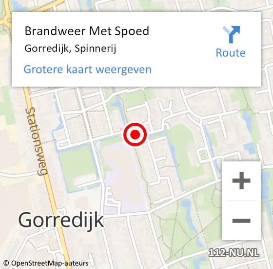 Locatie op kaart van de 112 melding: Brandweer Met Spoed Naar Gorredijk, Spinnerij op 25 maart 2024 19:44
