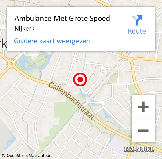 Locatie op kaart van de 112 melding: Ambulance Met Grote Spoed Naar Nijkerk op 25 maart 2024 19:53