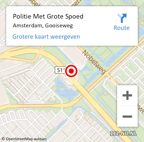 Locatie op kaart van de 112 melding: Politie Met Grote Spoed Naar Amsterdam, Gooiseweg op 25 maart 2024 20:00