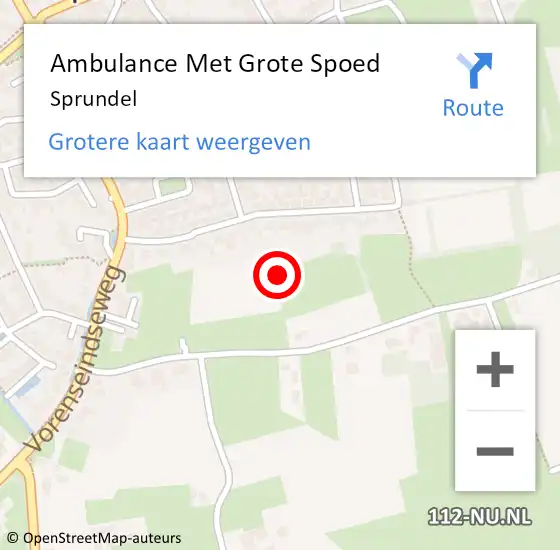 Locatie op kaart van de 112 melding: Ambulance Met Grote Spoed Naar Sprundel op 25 maart 2024 20:52