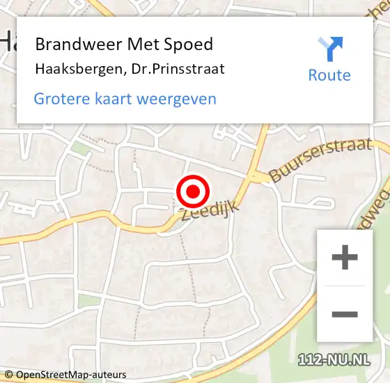 Locatie op kaart van de 112 melding: Brandweer Met Spoed Naar Haaksbergen, Dr.Prinsstraat op 25 maart 2024 21:04