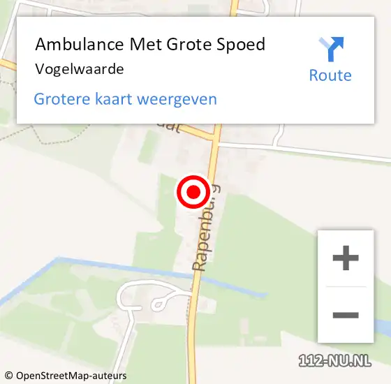 Locatie op kaart van de 112 melding: Ambulance Met Grote Spoed Naar Vogelwaarde op 25 maart 2024 21:17