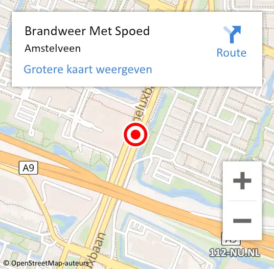 Locatie op kaart van de 112 melding: Brandweer Met Spoed Naar Amstelveen op 25 maart 2024 21:35