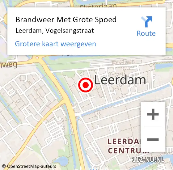 Locatie op kaart van de 112 melding: Brandweer Met Grote Spoed Naar Leerdam, Vogelsangstraat op 25 maart 2024 22:09