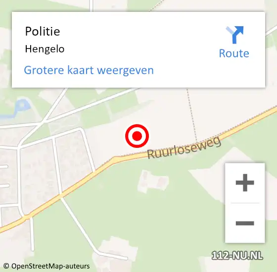 Locatie op kaart van de 112 melding: Politie Hengelo op 25 maart 2024 22:30