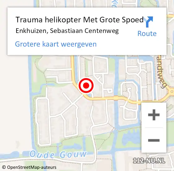 Locatie op kaart van de 112 melding: Trauma helikopter Met Grote Spoed Naar Enkhuizen, Sebastiaan Centenweg op 25 maart 2024 23:52