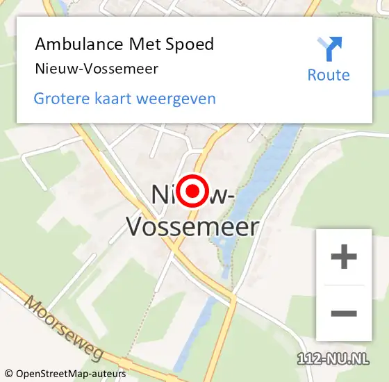 Locatie op kaart van de 112 melding: Ambulance Met Spoed Naar Nieuw-Vossemeer op 26 maart 2024 00:12
