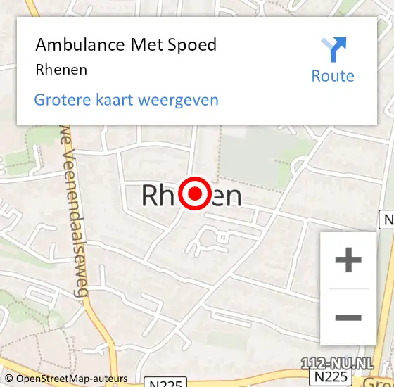 Locatie op kaart van de 112 melding: Ambulance Met Spoed Naar Rhenen op 26 maart 2024 00:21