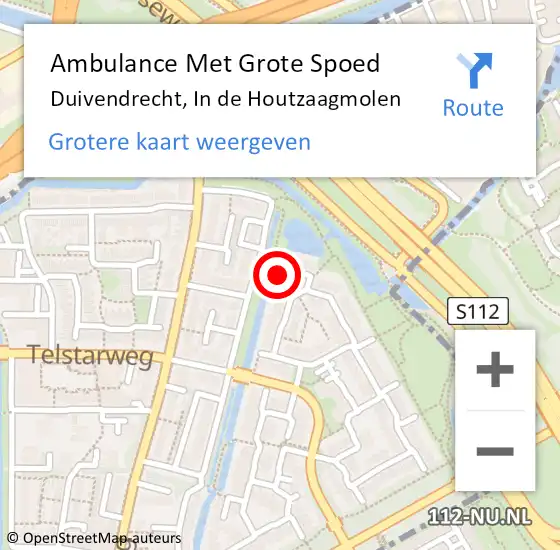 Locatie op kaart van de 112 melding: Ambulance Met Grote Spoed Naar Duivendrecht, In de Houtzaagmolen op 26 maart 2024 01:28